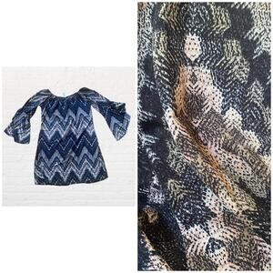 Honeyme cold shoulder bell sleeve mini dress